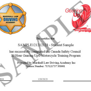 Motorcycle Course Certificate